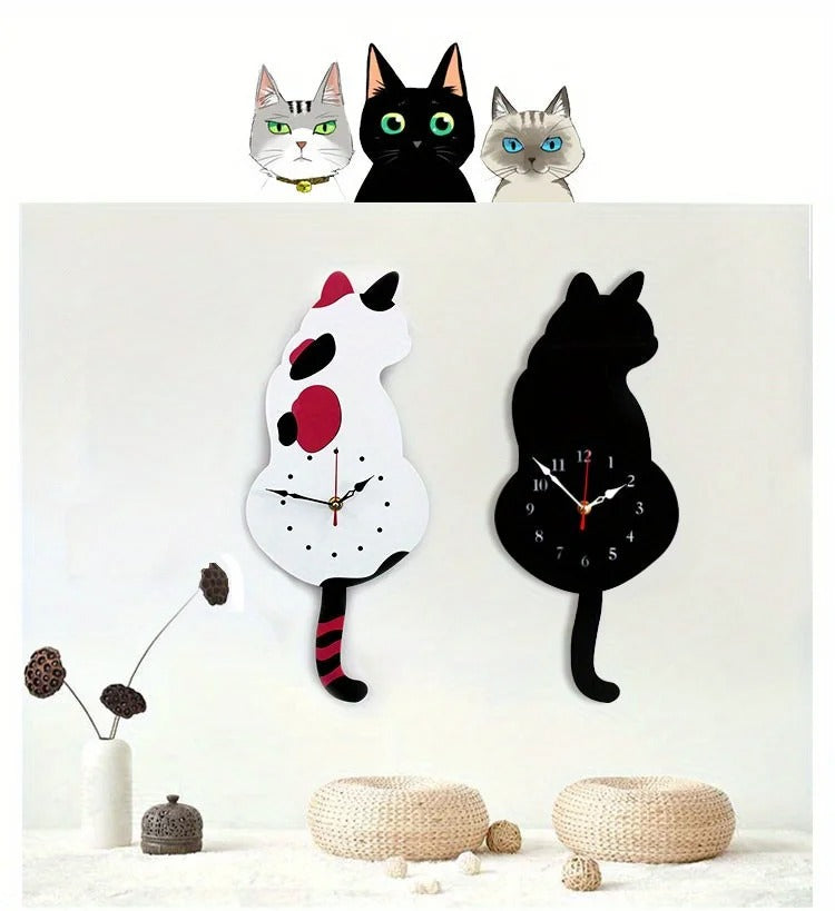 Cat Pendulum Wall Clock