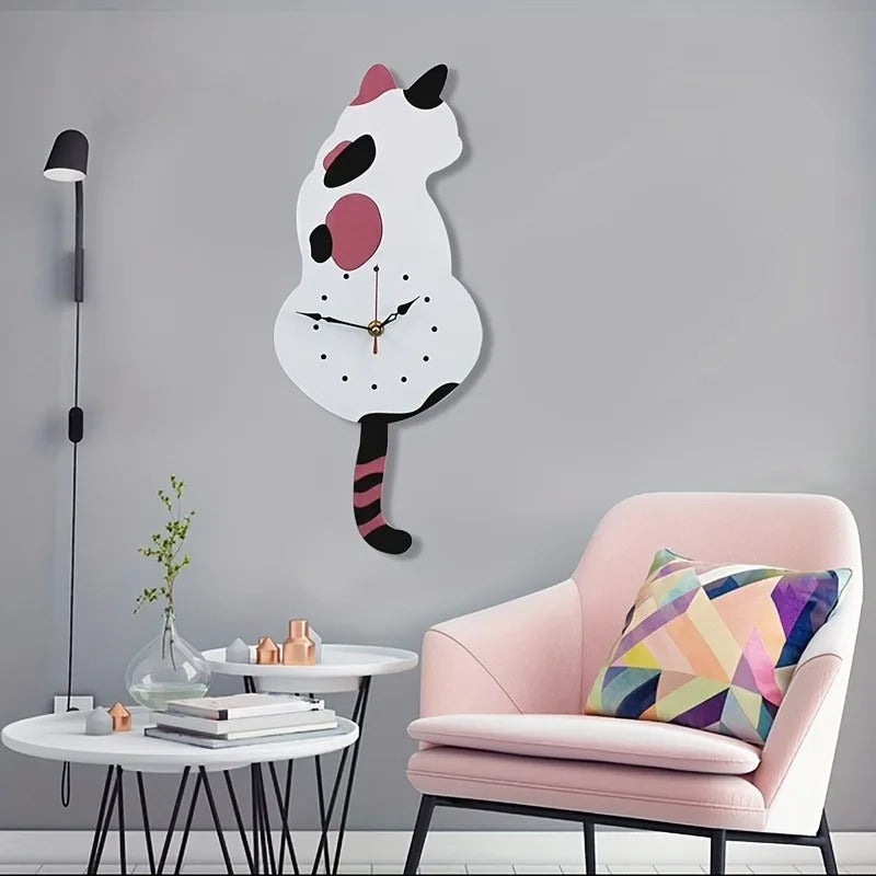 Cat Pendulum Wall Clock